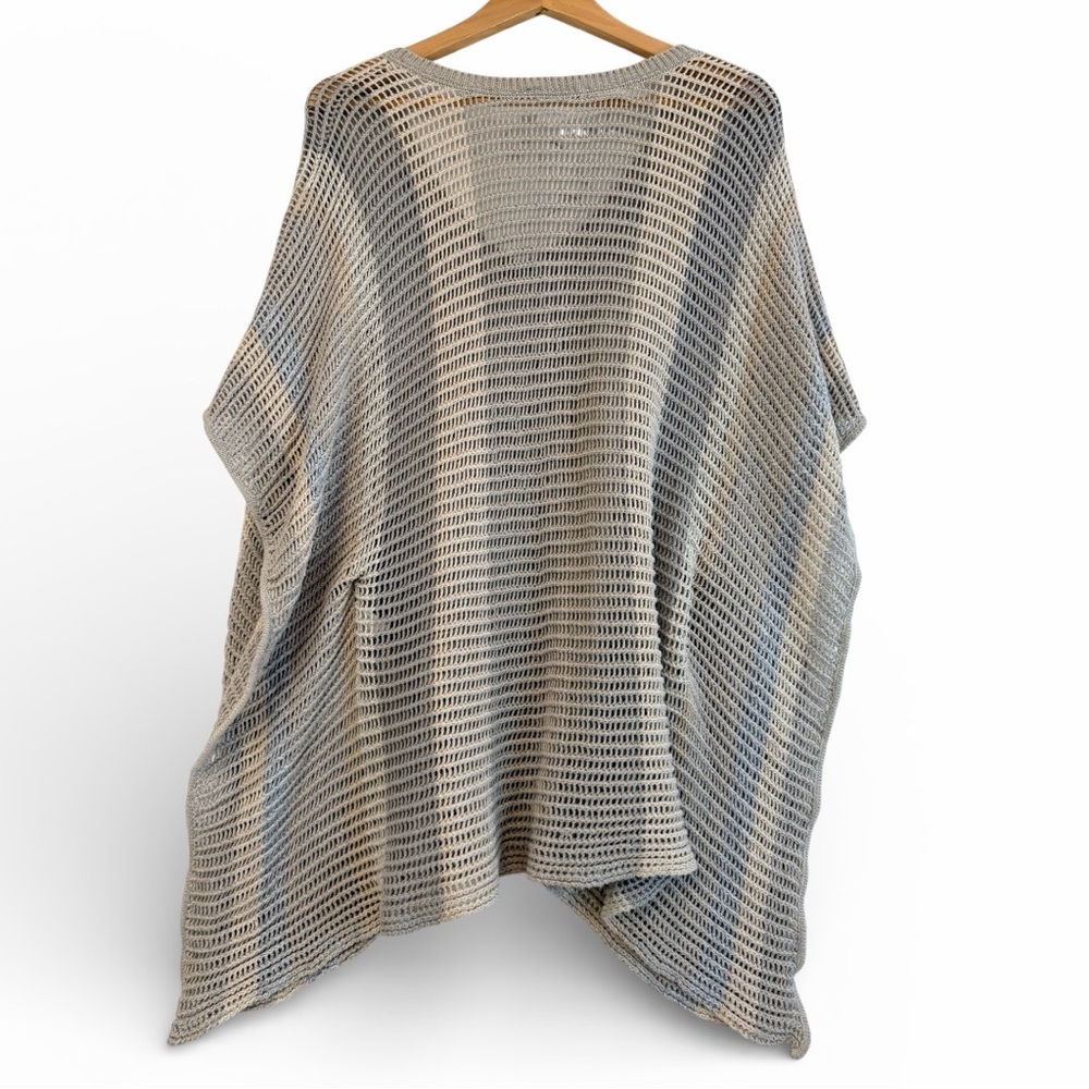 Goodis Open Knit V-Neck Poncho M/L Boho Beach Cover-Up - Picture 2 of 4